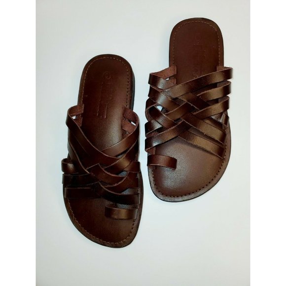 BRAND NEW LEATHER JOLLY KNOCKER ROMAN SANDALS WITH TOE STRAP UNISEX ADULT'S - Picture 10 of 10